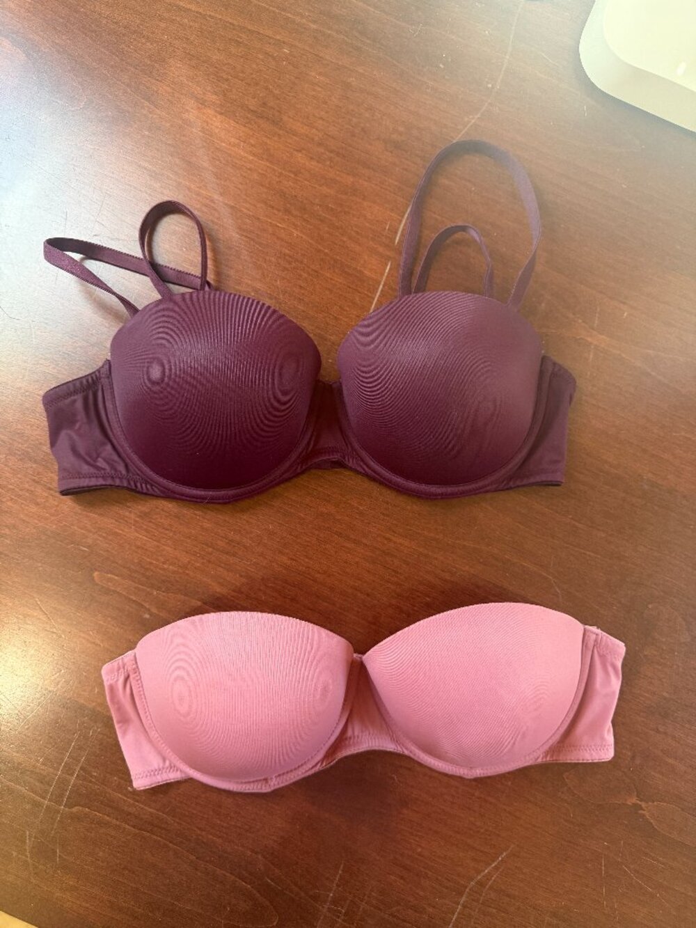 Victoria's Secret PINK Push Up Strapless Convertible Set of 2 Bra Bras Size 36B